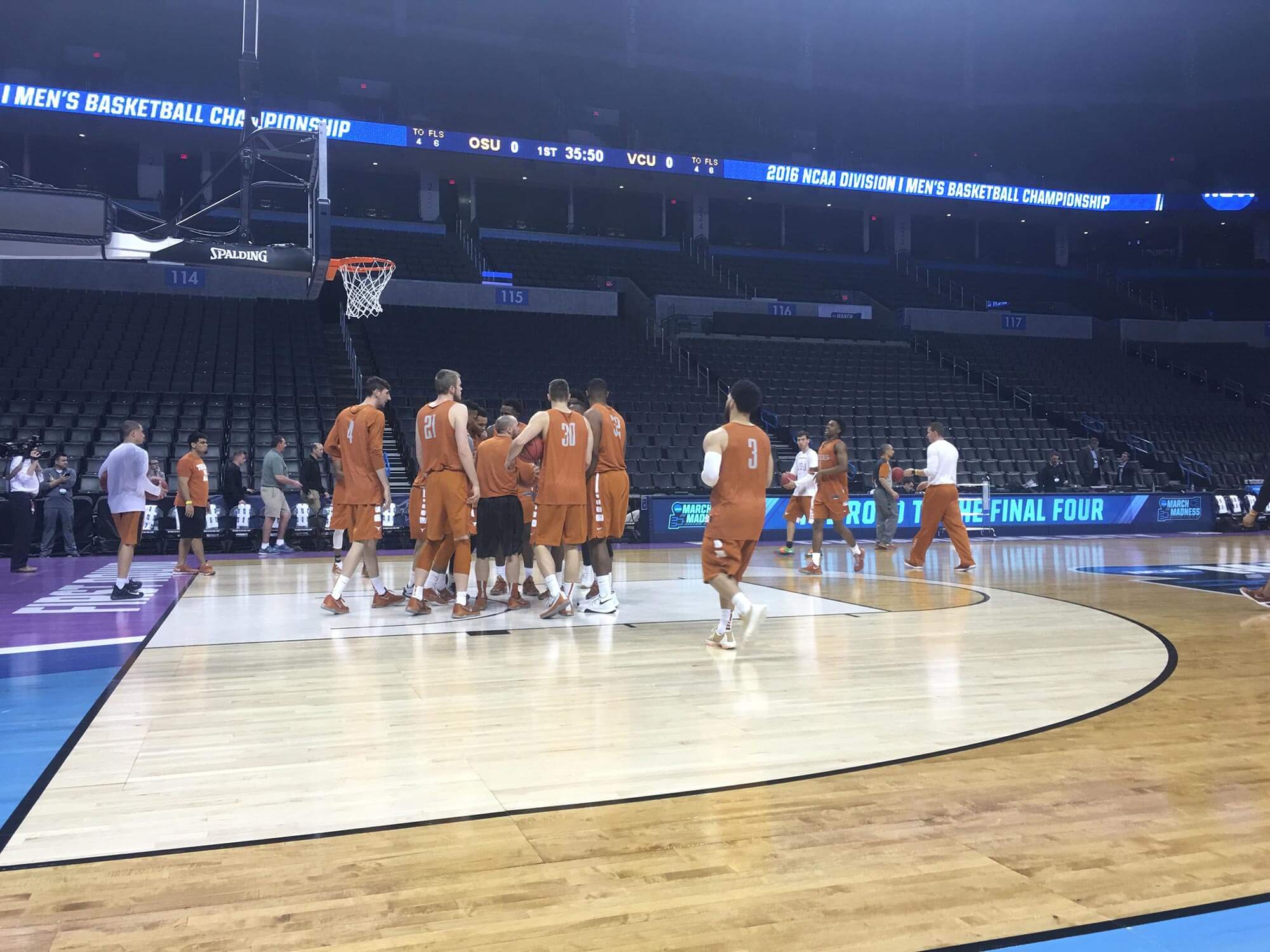 Texas men's basketball practices before the NCAA tournament at Chesapeake Energy Arena in Oklahoma City
