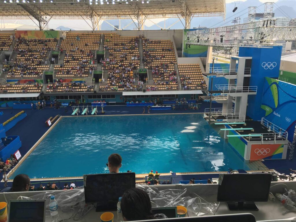 Olympic outdoor diving stadium in the Olympic park in Rio de Janeiro, Brazil