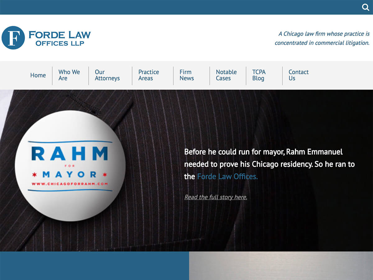 Homepage for Forde Law Offices