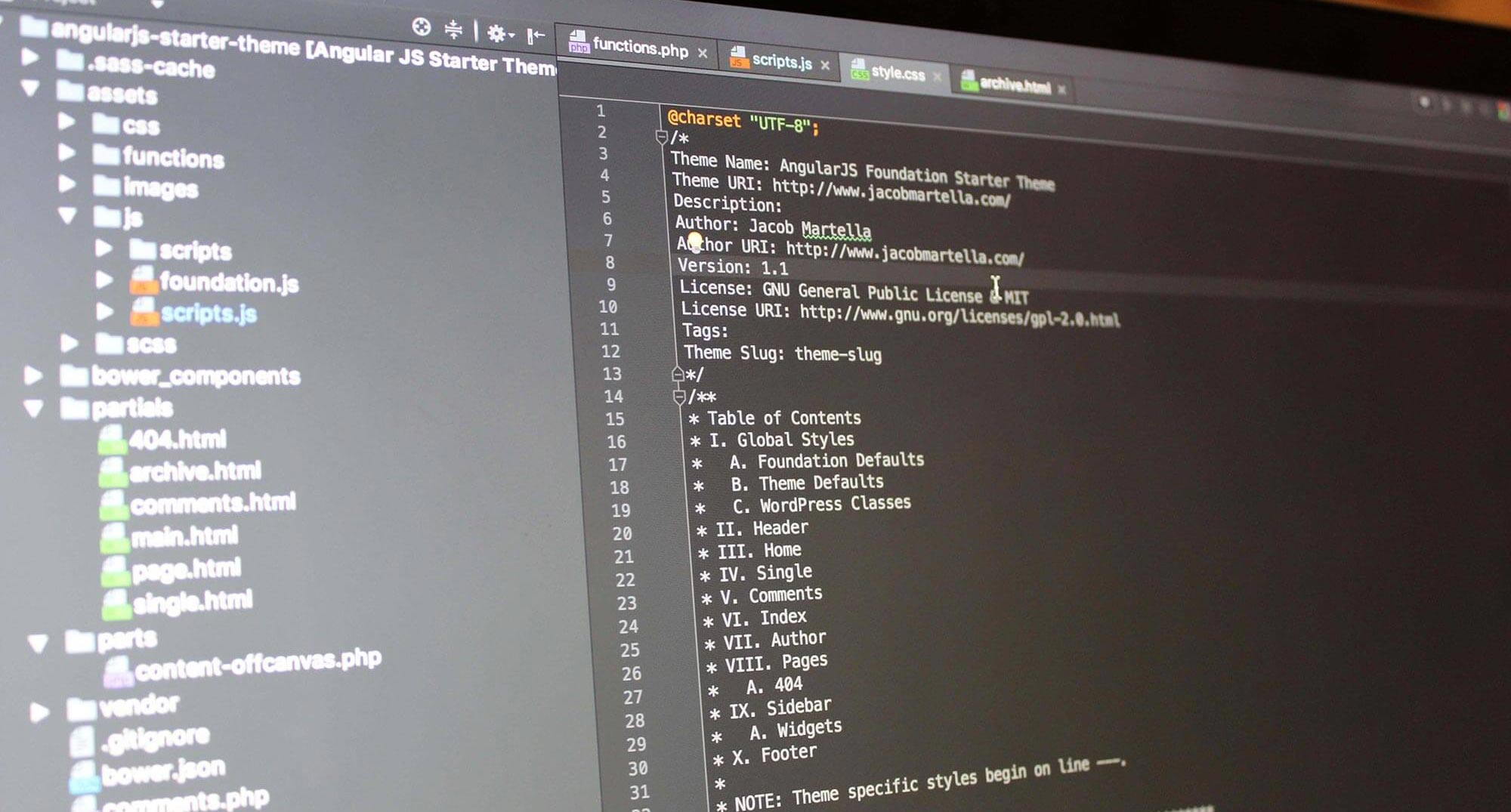 Laptop screen showing code on PHPStorm