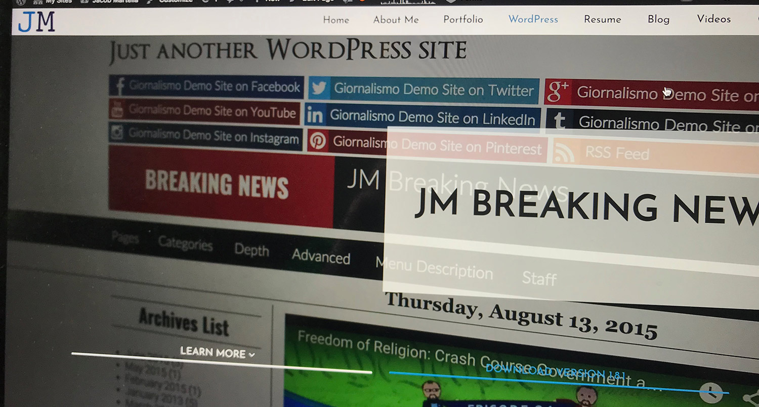 Screenshot of JM Breaking News webpage