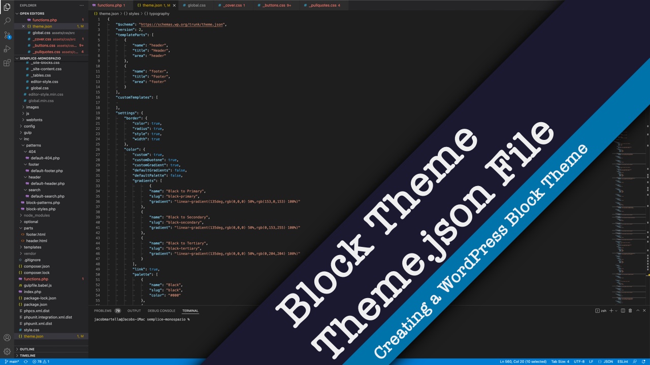 Block Theme Theme.json file
