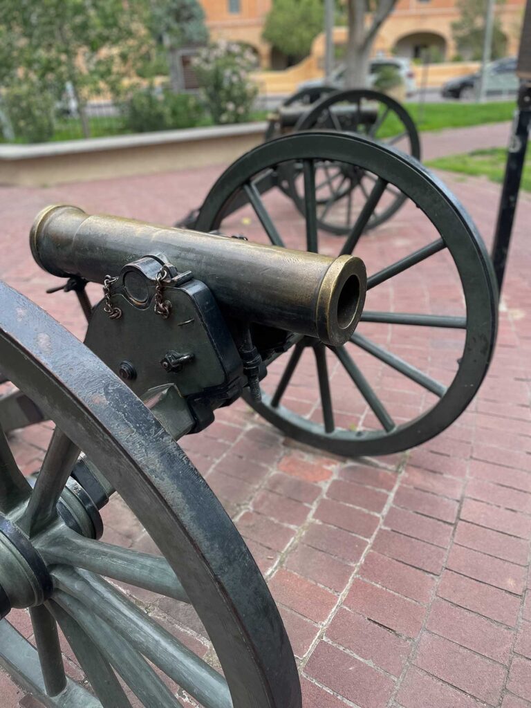 A small replica of a cannon