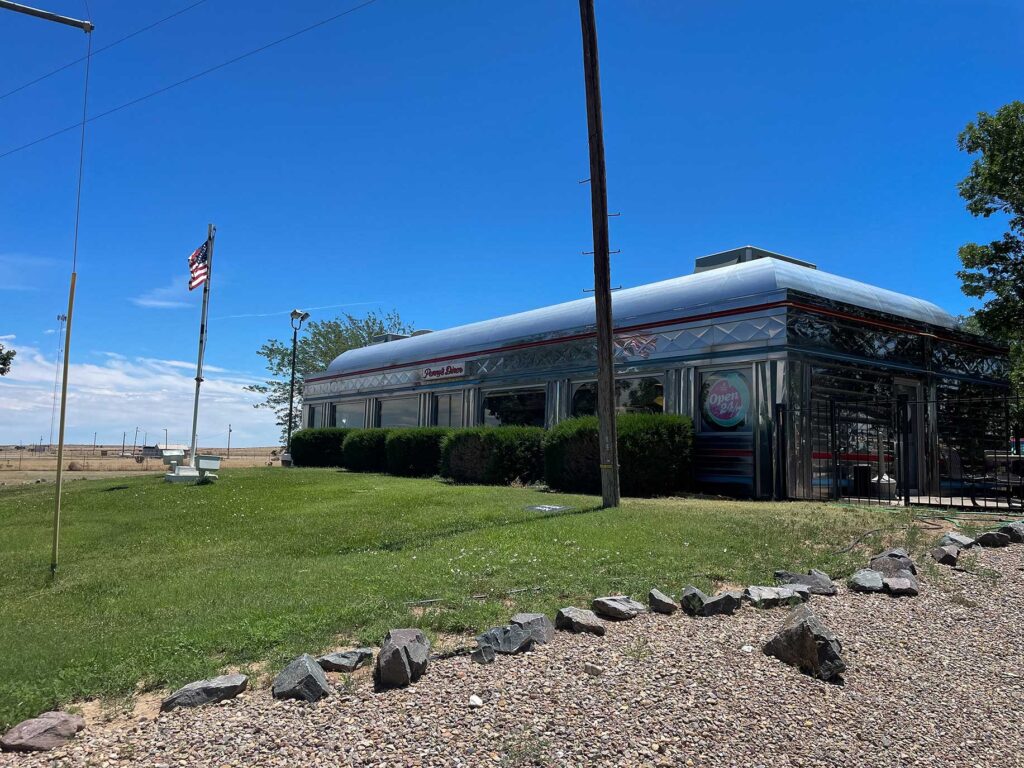 An old diner off the side of the road