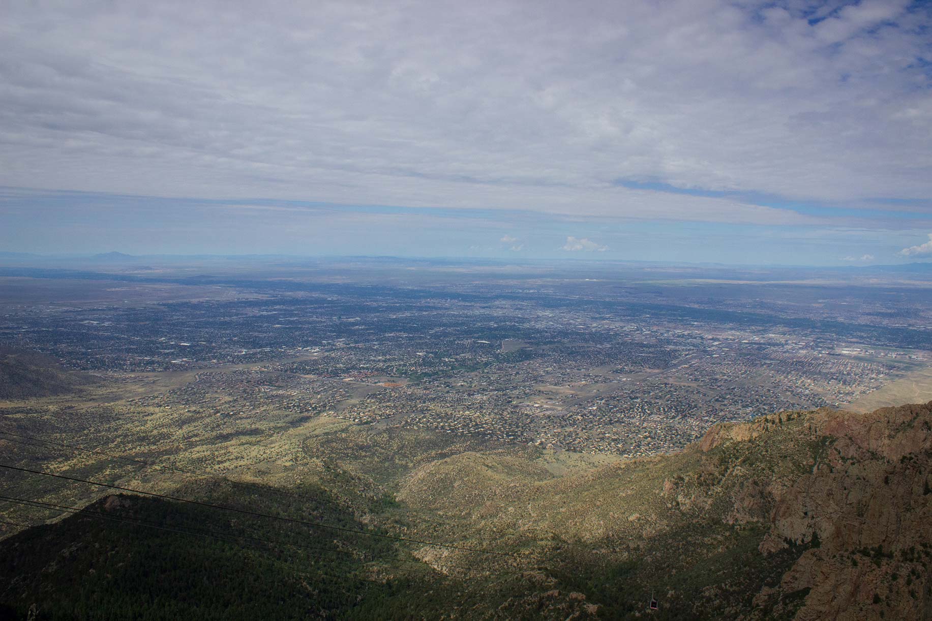 A view of the land below the mountain