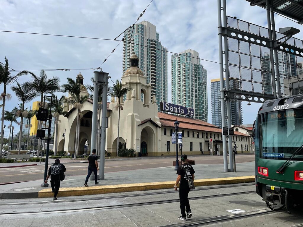 the Santa Fe train depot in downtown San Diego