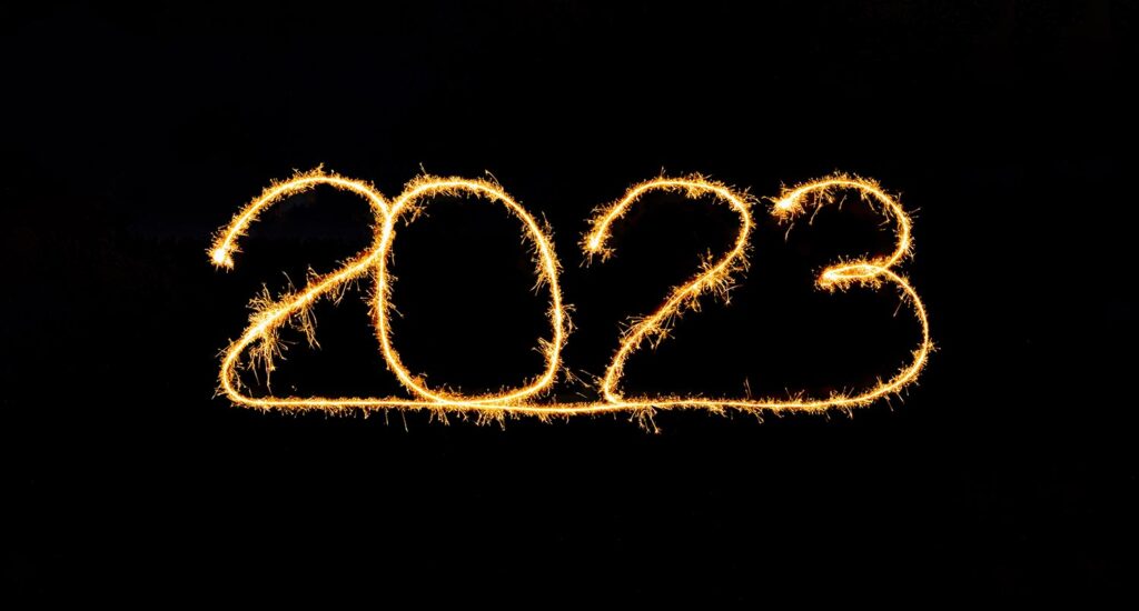 2023 written with sparklers