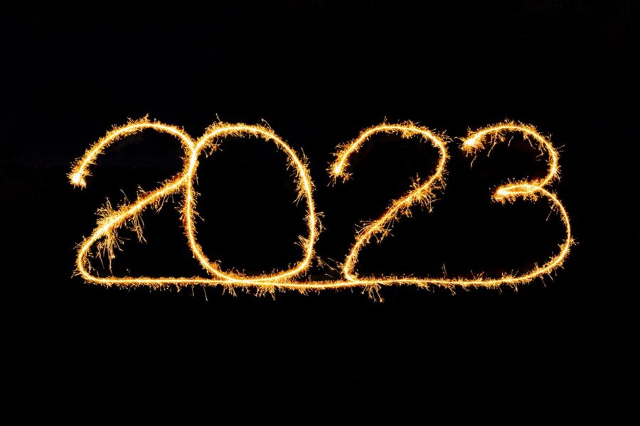 2023 written with sparklers