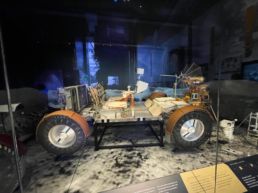 A lunar mobile in a museum