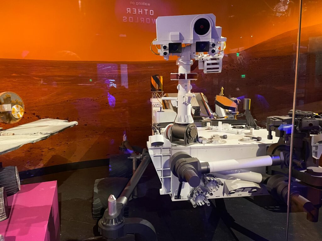 A Mars rover in a museum