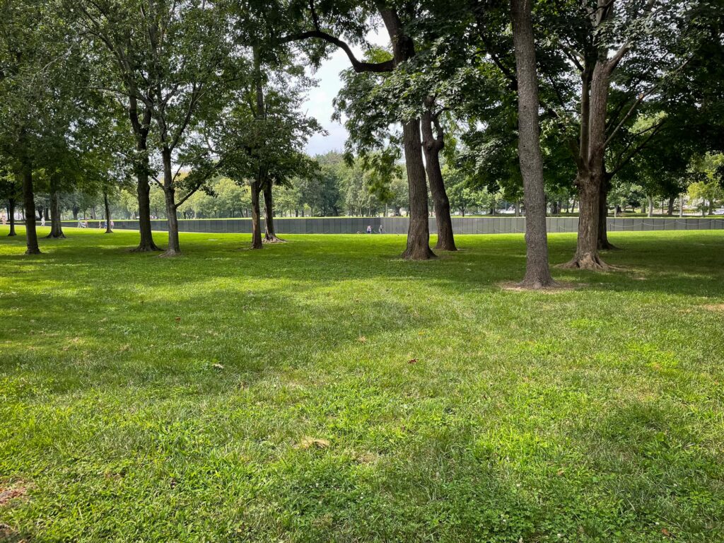 The Vietnam Memorial in the distance